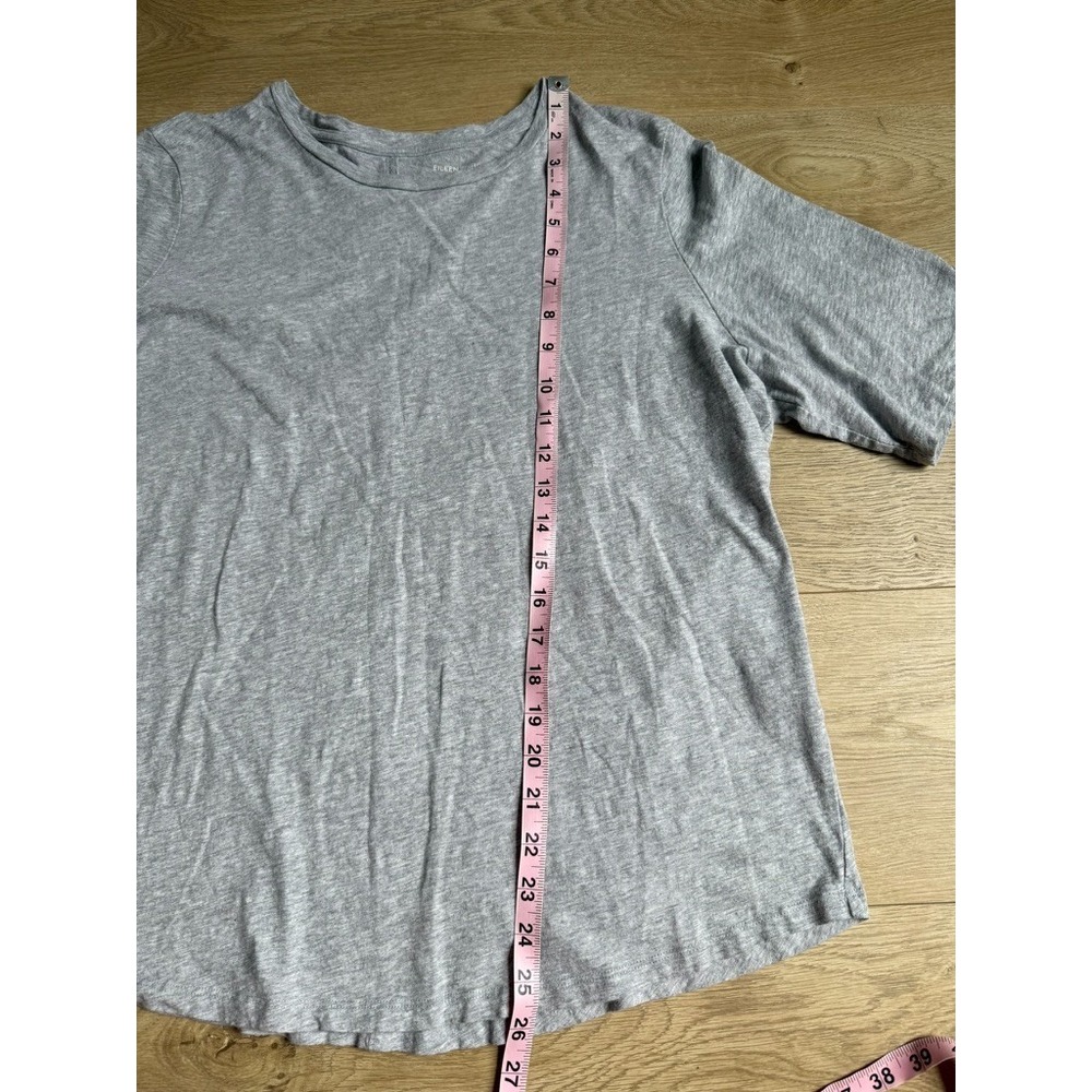 EUC Eileen Fisher gray elbow sleeve 100% cotton t-shirt melange jersey size XL - Picture 3 of 7